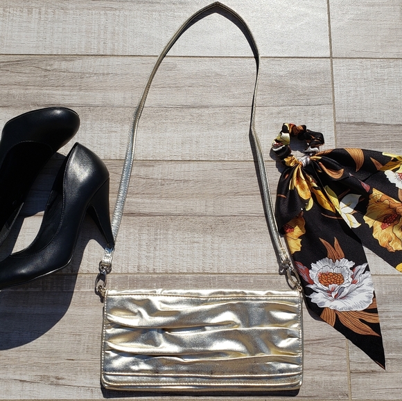 Call It Spring Handbags - Call it Spring Convertable Crossbody and Clutch Muted Matte Gold Evening Bag